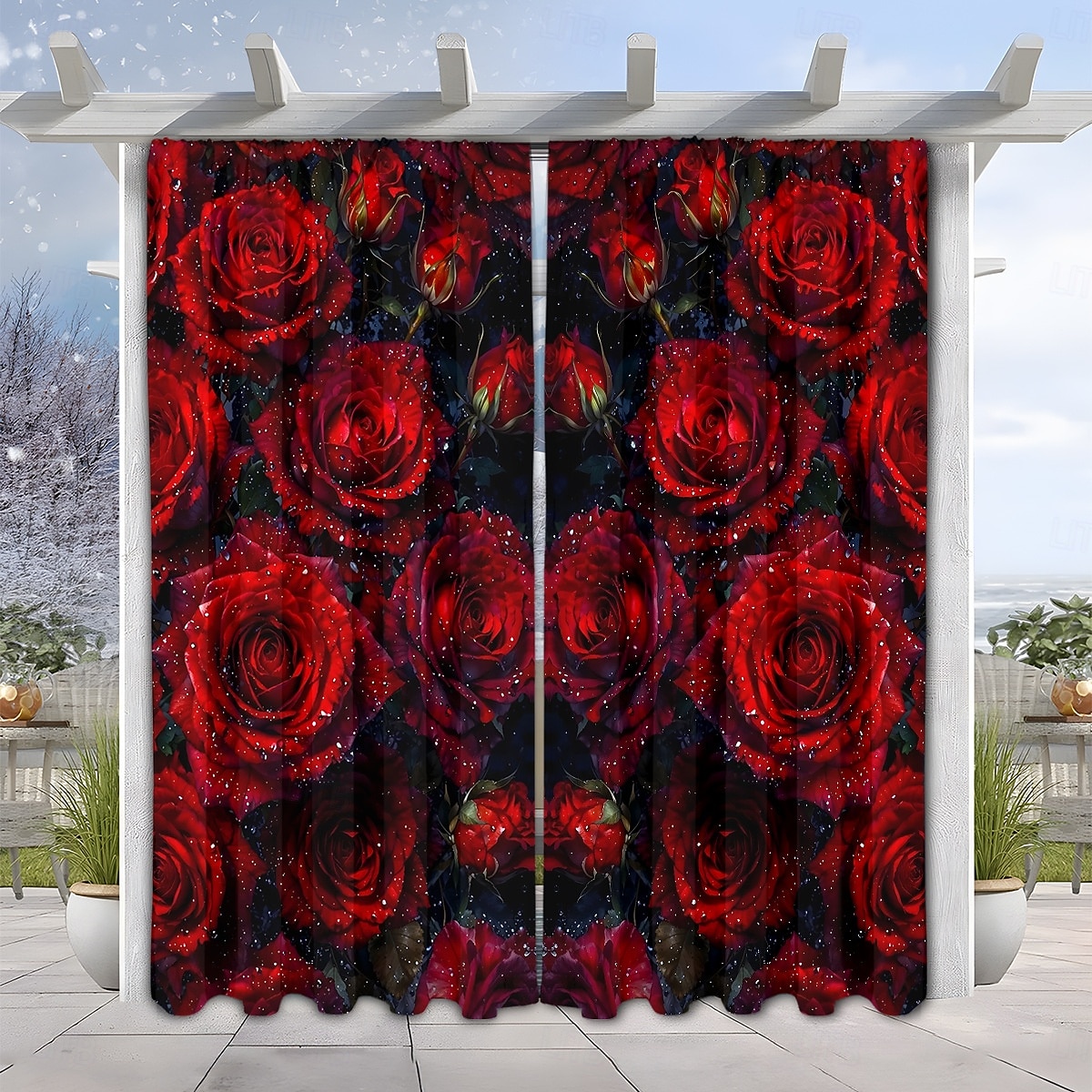 Alla hjärtans dag-gardin i tunt tyg för fönster, röd med dekorativ bolldesign, eleganta mjuka fönstergardiner, romantisk heminredning för sovrum och vardagsrum 2026 - $30.99 –P8