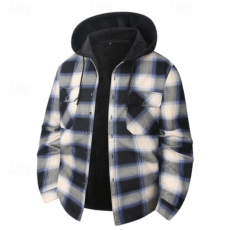 Per uomo Cappotto Invernale Giacca Camicia Giacca in Pile Giacca Casual Casuale Quotidiano Calore Termico Tasca Bottonato Autunno Inverno Plaid Streetwear Quotidiano Con Cappuccio Regolare Rosso del 2026 a $31.99 –P8
