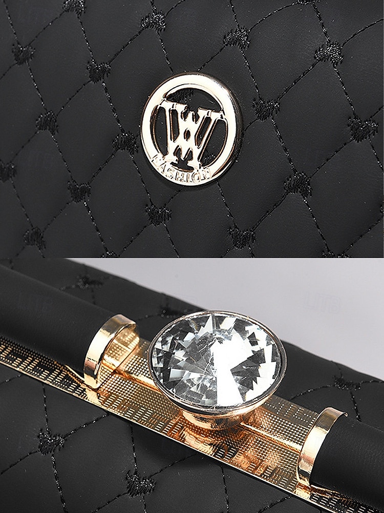 Γυναικεία τσάντα χειρός από λουστρίνι – κομψό καπιτονέ σχέδιο, έτοιμη για γάμο και μετακινήσεις, για πολλαπλές περιστάσεις με χρυσό λουράκι αλυσίδας 2026 - $34.99 –P9