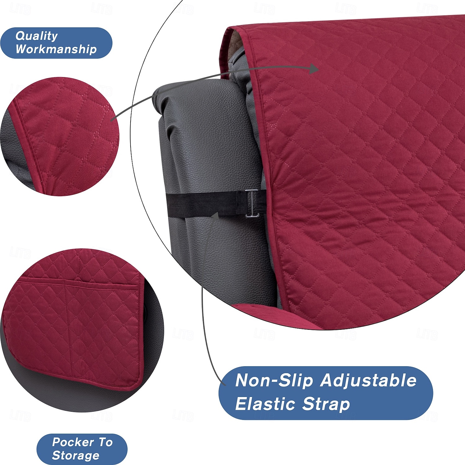 Wodoodporna pikowana mata na sofę rozkładaną, podwójna, potrójna, ochraniacz na sofę, do domu, salonu, prezent dla właścicieli zwierząt 2026 - $58.99 –P11