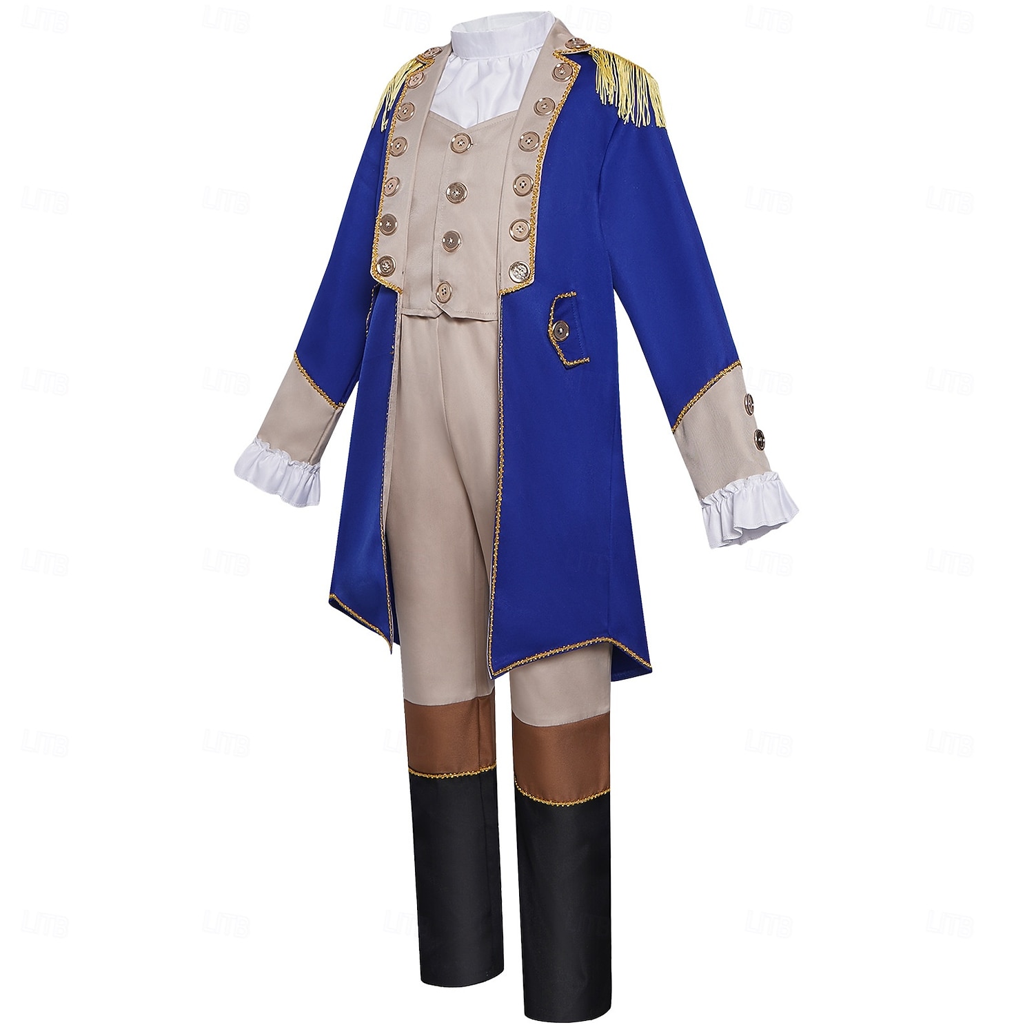 250. výročí USA Rokoko Barroco Úbory Dlouhé rukávy George Washington Koloniální Revoluční válka Maškarní kostým Chlapecké Karneval Den nezávislosti 4. července Dětské Kabát Kalhoty Límeček 2026 - $58.99 –P3