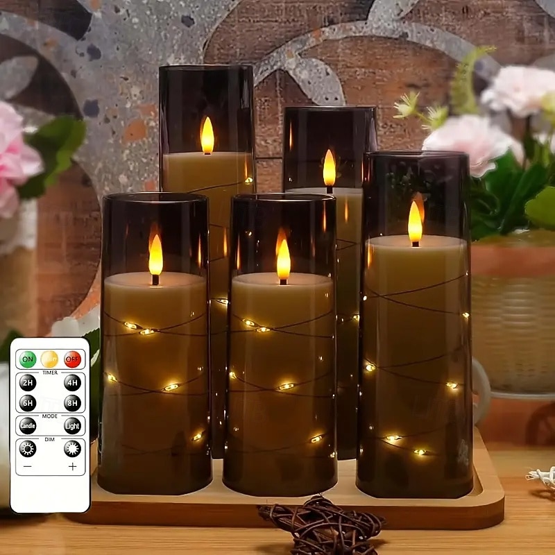 Kaars Zonder koorden Kerstmis Eenvoudig Modern AA-batterijen aangedreven 5 stuks 2026 - $26.99 –P4