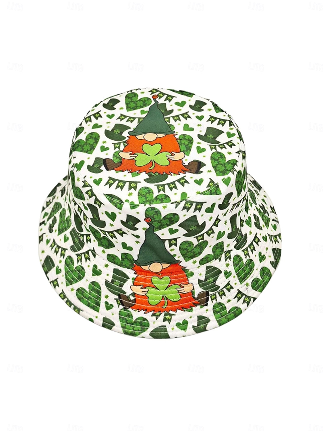 Sombrero de pescador con estampado de trébol verde para mujer: divertido y elegante para el Día de San Patricio, festivales y ropa informal. 2026 - $11.99 –P2