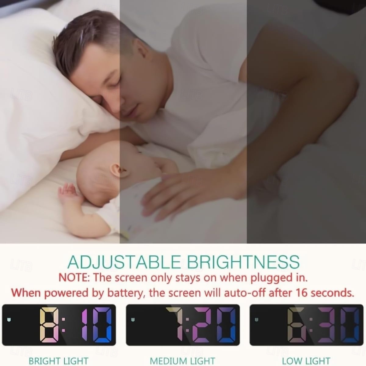 цифровые часы, светодиодные зеркальные часы, большой зеркальный таймер с дисплеем, бесшумные светящиеся будильники с отображением даты и температуры, современный декор для дома, настольные украшения 2026 - $17.99 –P2