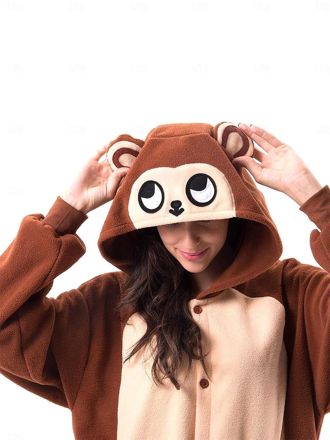 Kigurumi Pajamas Group Costume Onesie Costume Animal Monkey Warm Comfy Hooded Fleece Adults' Men's Women's Unisex Halloween Carnival Party Performance Homewear Dress Up 2026 - $44.99 –P3