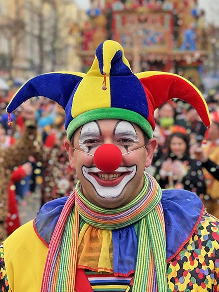 כובע ליצן של ג'סטר מרדי גרא ומערכת אף ליצן – מושלם לקרנבל ומסיבות מסכה 2026 - $11.99 –P3