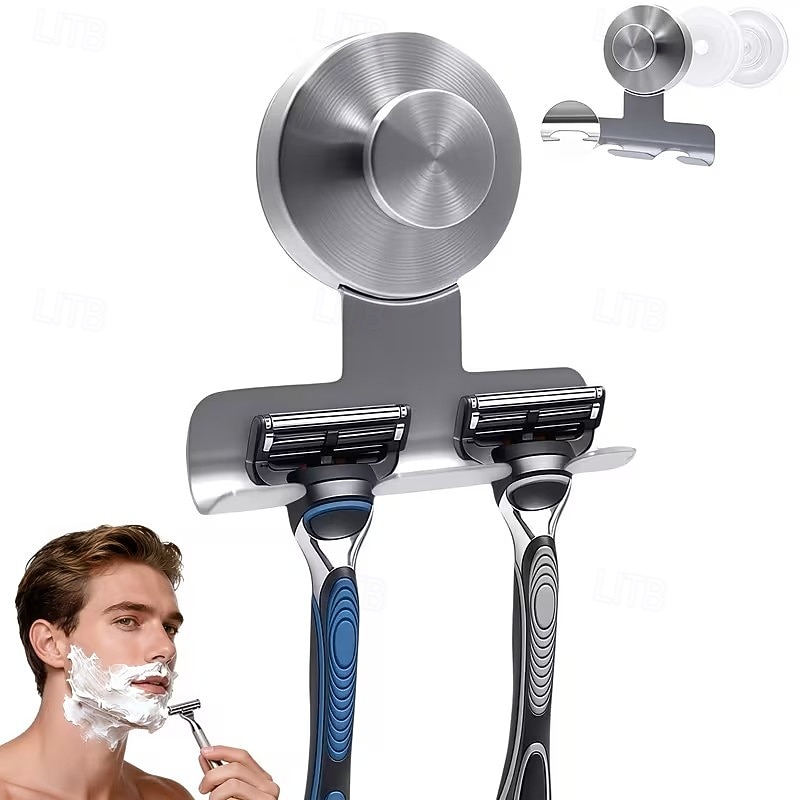 Wytrzymały uchwyt na maszynkę do golenia ze stali nierdzewnej o wadze 15,43 funta do prysznica - uchwyt ścienny do łazienki ze stali nierdzewnej 304, odporny na uszkodzenia, zdejmowany haczyk na 2026 - $16.99 –P11