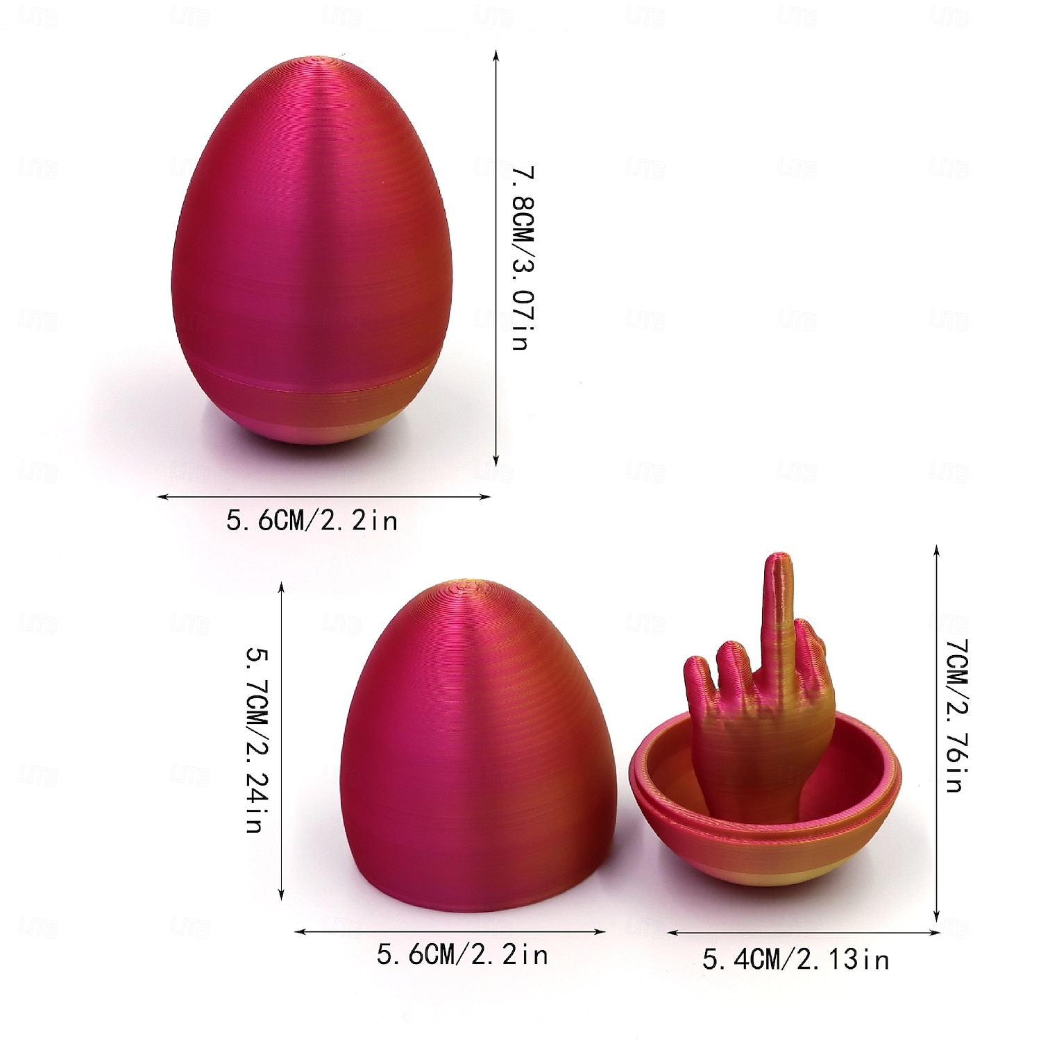 Velikonoční vajíčko s prostředníčkem, 3D tisk dárků pro dospělé, vícebarevné a jedinečné designy, ideální pro velikonoční košík a velikonoční dárky pro dospělé. 2026 - $9.99 –P3