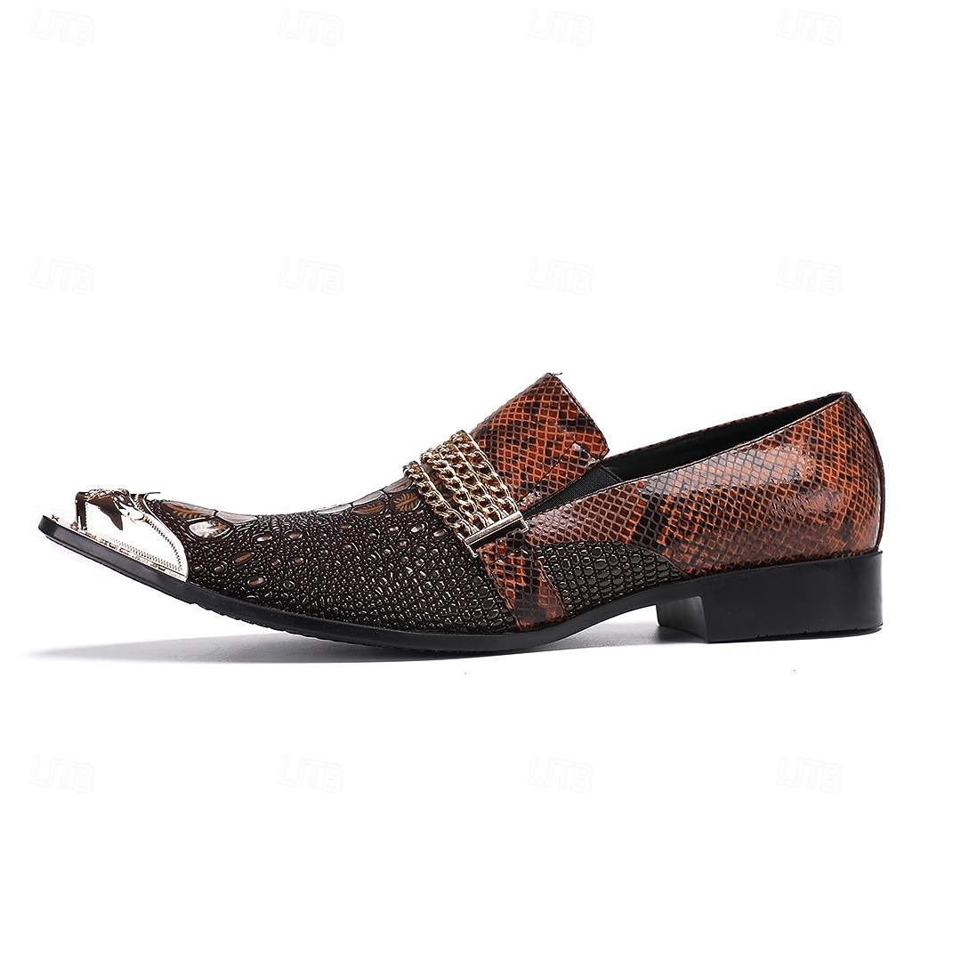 Herr Tofflor och Slip-Ons Formella skor Finskor Promenad Läder Italienskt fullkornigt kohud Bekväm Halksäker Loafers Röd Brun 2026 - $119.99 –P8