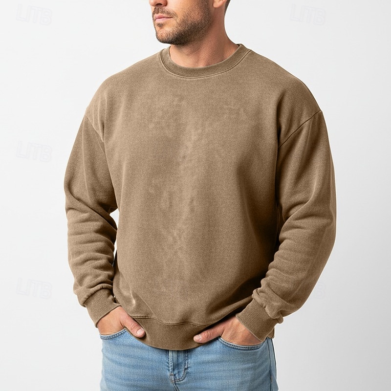 Hombre Sudadera Sudadera Con Capucha Negro Morado Verde Trébol Caqui Café Cuello Barco Cuello Mao Plano De Gran Tamaño Casual Diario Deporte Vintage Ropa de calle Fresco Primavera & Otoño Otoño 2026 - $24.99 –P5