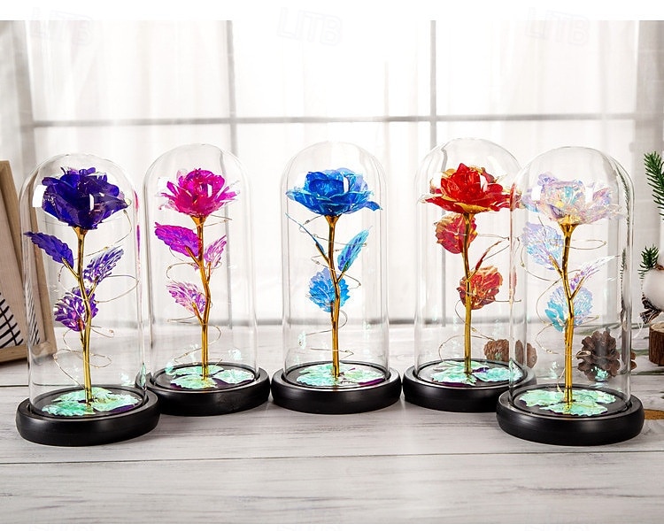 Lampa de noapte LED decorativă cu trandafiri de Ziua Mamei 21.5 * 11.5CM cadou pentru iubită soție și mamă cutie pentru baterii AAA ornament de atmosferă în dormitorul interior 2026 - $11.99 –P1