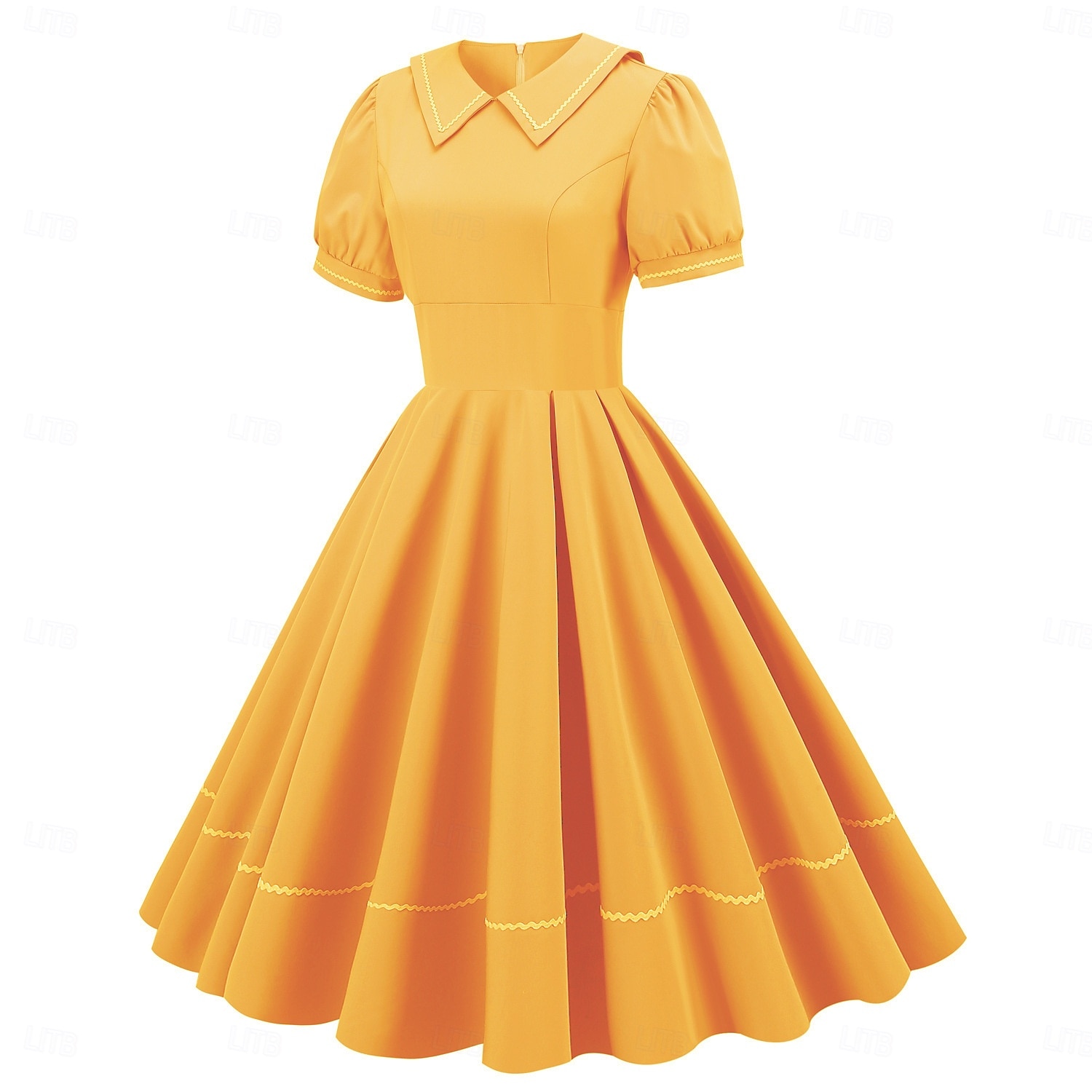 Jaren '50 Retro vintage Middag Swing Jurk Flare Jurk Korte mouwen Wijd uitlopend Kostuum Dames Carnaval Valentijnsdag Casual Schoolfeest Retro themafeest Volwassenen Kleding Lente zomer 2026 - $52.99 –P2