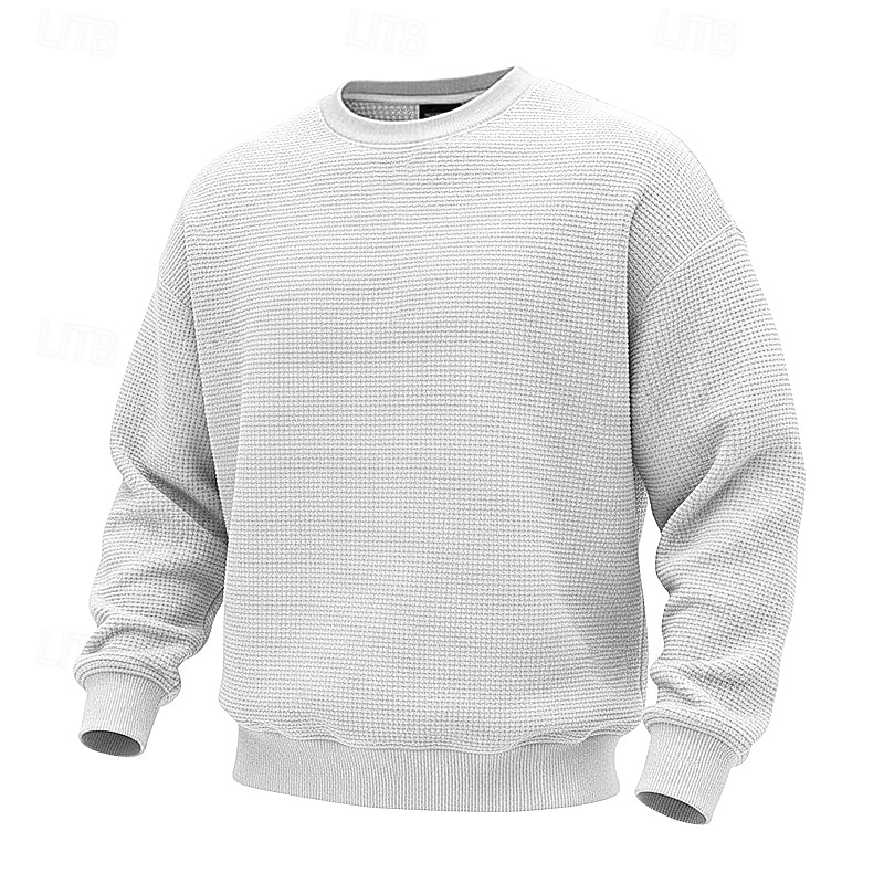 Hombre Sudadera Sudadera con estampado de gofres Sudadera Con Capucha Blanco Cuello Barco Plano Con Texturas Casual Diario Deporte Ropa de calle Fresco Ropa deportiva Primavera & Otoño Ropa Sudaderas 2026 - $24.99 –P1