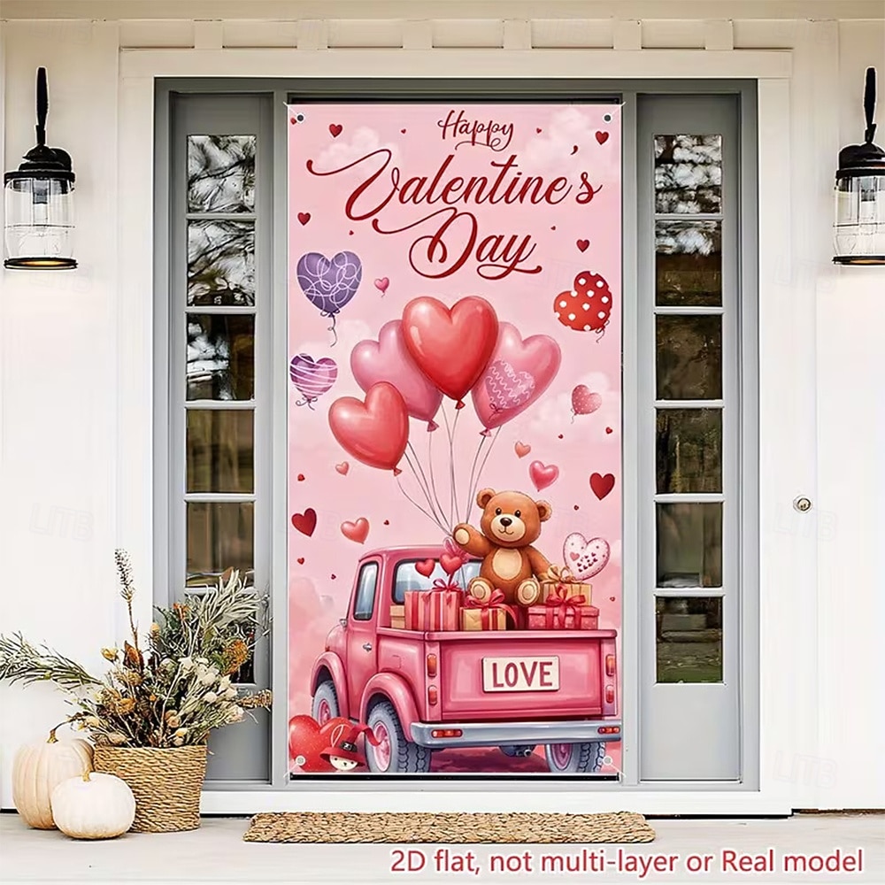 Ziua Îndrăgostiților Afișe Capacul ușii Bannere în aer liber Iubire Inimă Drăguţ Romantic #D Petrecere Cămin Fundaluri de fotografiere Ușa din Față Decorațiune pentru cererea în căsătorie Decorațiuni 2026 - $17.99 –P6