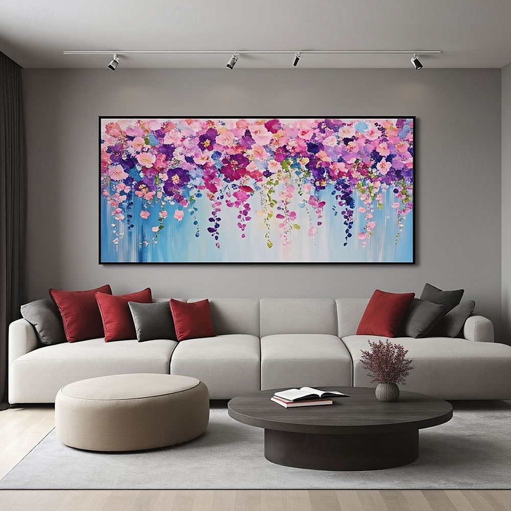 käsintehty 3d vaaleanpunainen kirsikankukka kankaalle öljymaalaus käsinmaalattu värikäs kukka maisema kevät sisustus abstrakti kuvioitu seinätaide alkuperäinen kirsikankukka 2026 - $103.99 –P4