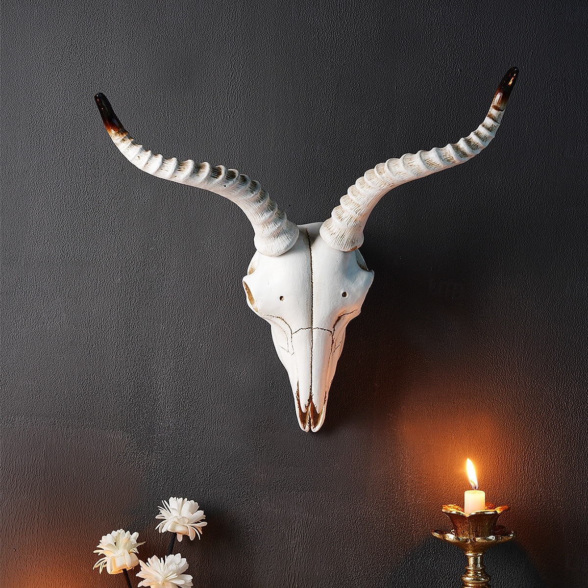 Decor de perete nordic cu craniu de animal viking, ornament suspendat din rășină cu craniu de berbec artificial, pentru casă, bar &decorațiuni de perete pentru restaurant, petrecere &recuzită 2026 - $34.99 –P4