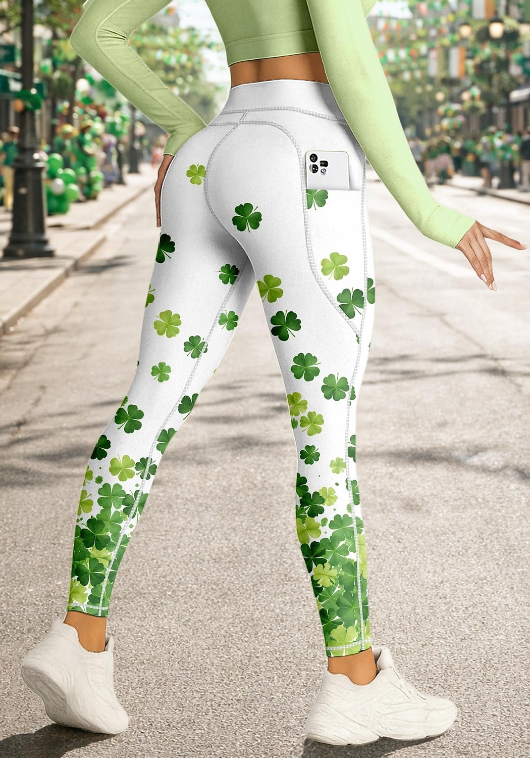 Saint Patrick Femmes leggings de pilates Pantalons de fitness Jambières de gymnastique Poches Droit de timbre Poches Latérales Pilates Salle de sport Entraînement en salle Pantalons Collants Leggings de 2026 ? $20.99 –P1