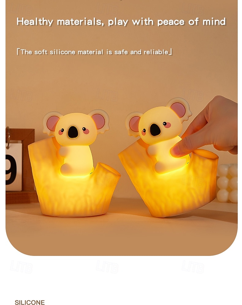 7-Color Gradient Koala Soft Silicone Patting Light Usb Charging Nightlight Timer Christmas New Year Festival Birthday Gift Bedroom Atmosphere Light 2026 - $23.99 –P13