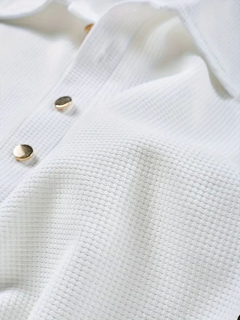 Per uomo Polo Maglia da golf Streetwear Casuale Bavero Manica Lunga Essenziale Moderno Blocco di colori Patchwork Bottoni Primavera Autunno Vestibilità regolare Bianco Polo del 2026 a $24.99 –P4