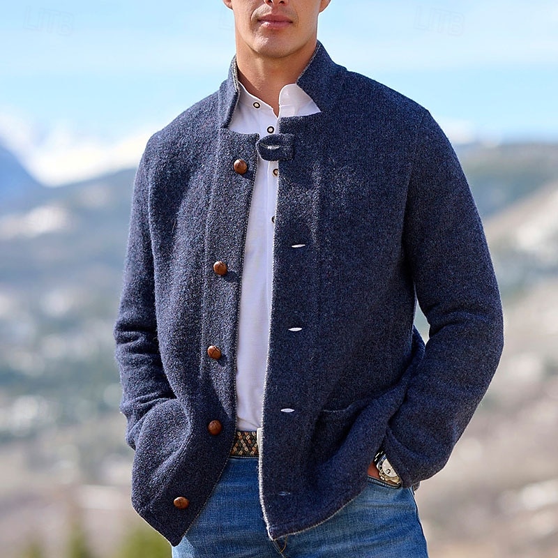 Ανδρικά Σακάκι Casual Jacket Καθημερινά ΕΞΩΤΕΡΙΚΟΥ ΧΩΡΟΥ Τσέπη Φθινόπωρο Φθινόπωρο & Χειμώνας Σκέτο Κομψό στυλ street Στυλάτο Όρθιος Γιακάς Κανονικό Πορτοκαλί Πράσινο του τριφυλλιού Σκούρο μπλε 2026 - $48.99 –P5