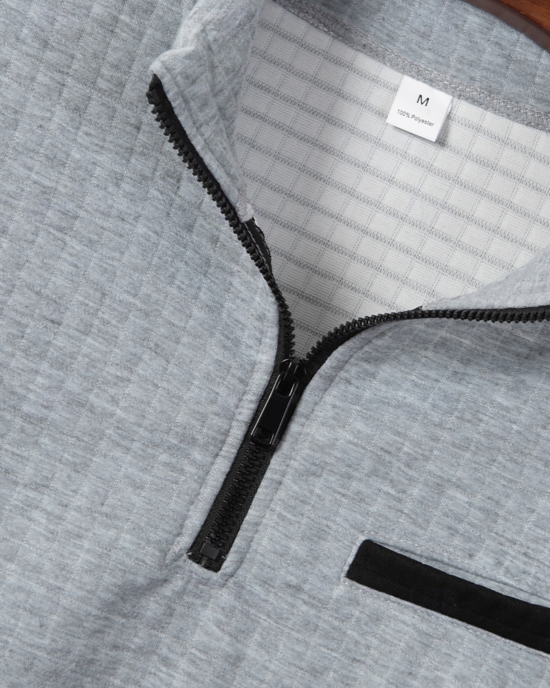 Homens Camisas Polo Waffle Pólo Férias Rua Quarter Zip Manga Longa Moda Básico Bloco de cor Patchwork 2 Peças Primavera Outono Normal Branco Camisas Polo Waffle de 2026 por $36.99 –P12