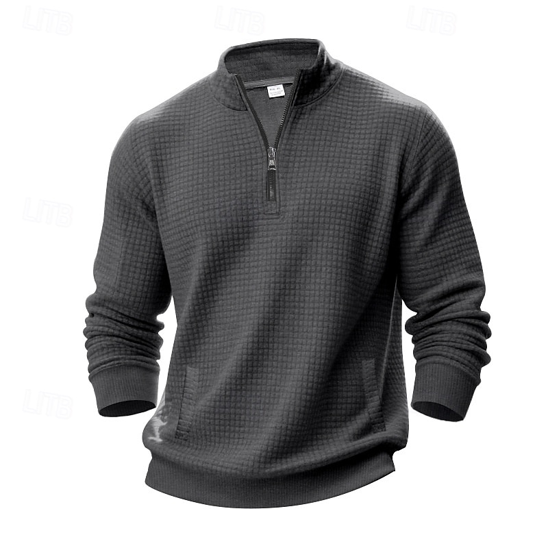 Herr Tröja Kvartströja med dragkedja Svart Ljusgrå Halv dragkedja Slät Ledigt Dagligen Sport & Utomhus Streetwear Grundläggande Höst Vinter Kläder Pull Tröjor Långärmad 2026 - $24.99 –P19