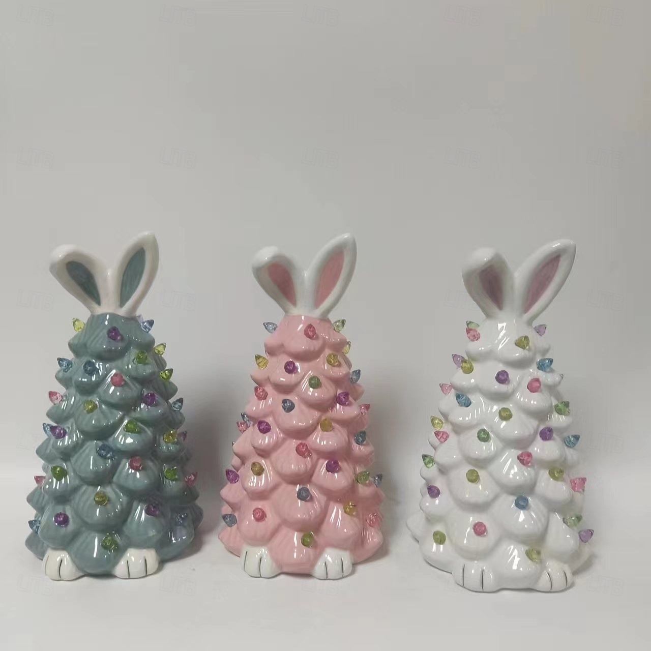 Easter Ceramic Rabbit Tree Lights AAA Battery Indoor/Outdoor Bedroom Bedhead Party Living Room Dining Room Desktop Decoration Light 24.5 * 14CM 2026 - $27.99 –P8