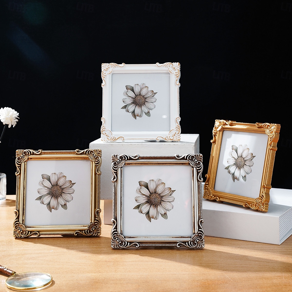 Cadre photo décoratif à motif tridimensionnel de style européen (1 pièce), idéal pour la décoration de photos dans une chambre ou un bureau, accessoire de photographie et décoration murale. de 2026 ? $15.99 –P1