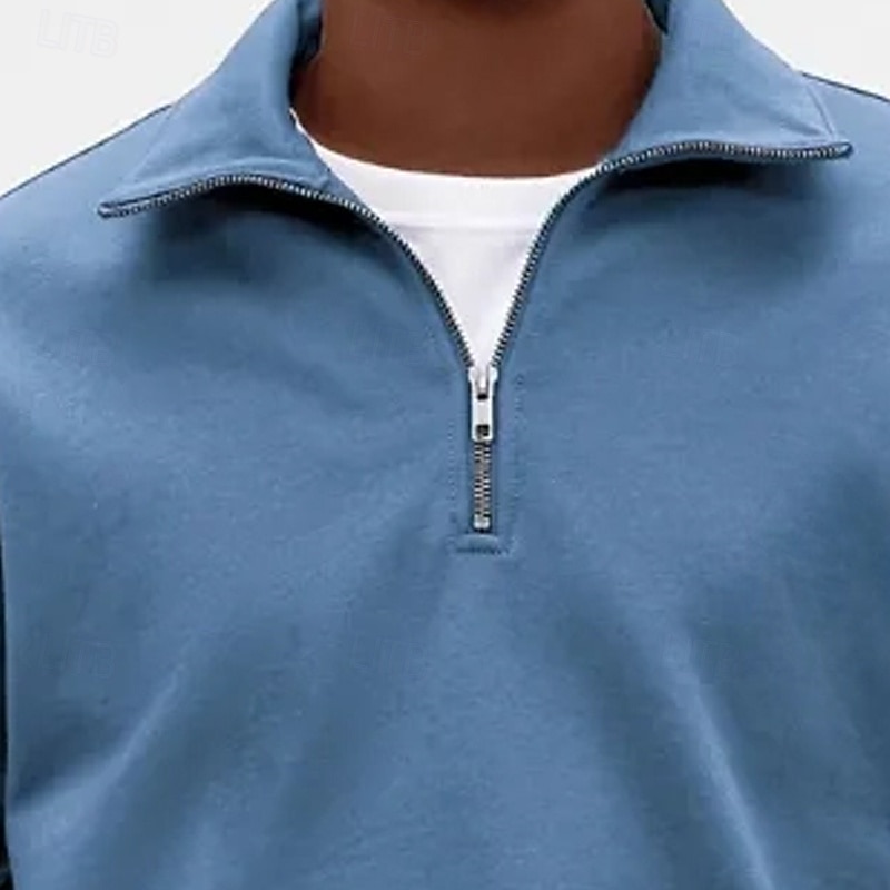 Men's Sweatshirt Pullover Hoodie Sweatshirt Quarter Zip Sweatshirt White Purple Standing Collar Plain Quarter Zip Casual Daily Sports & Outdoor Streetwear Cool Sportswear Spring &  Fall Clothing 2026 - $24.99 –P11