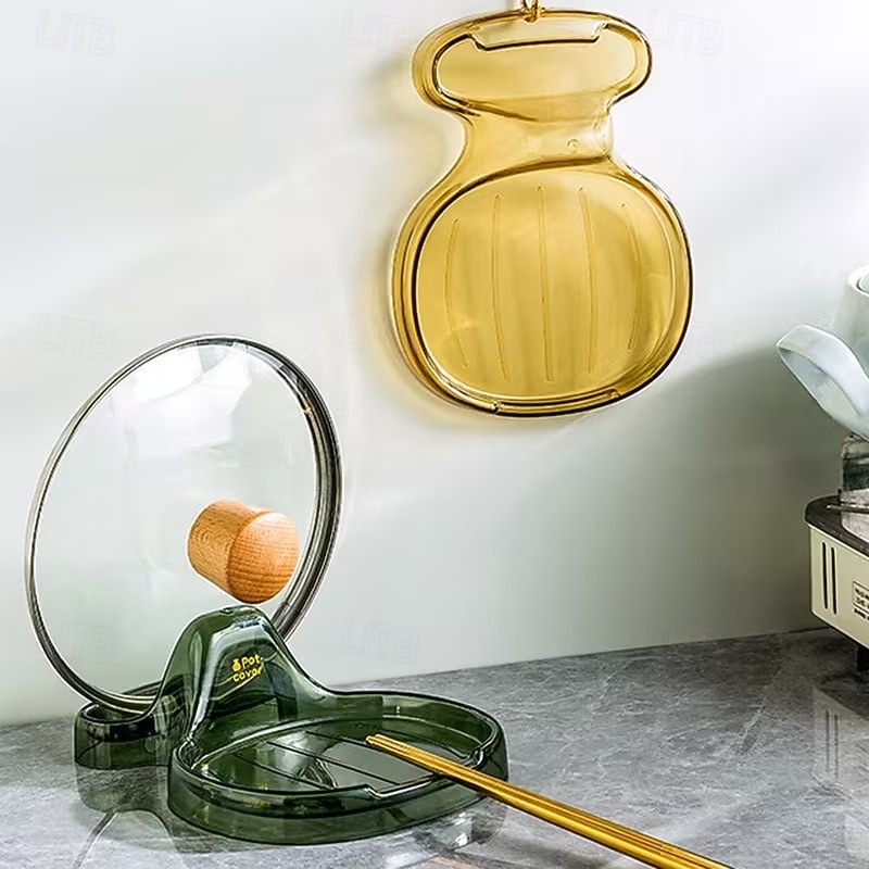 Confezione da 2 porta spatole da cucina multifunzione con supporto per coperchio per fornelli, porta mestoli per evitare che l'acqua goccioli per accessori da cucina del 2026 a $13.99 –P2