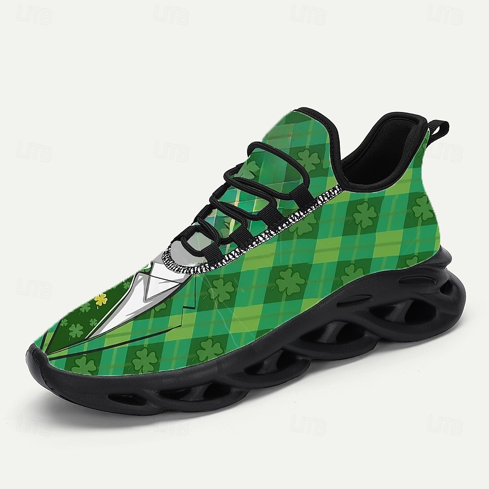 Men's St. Patrick's Day Sneakers – Fun Green Shamrock and Argyle Pattern, Lightweight, Ideal for Celebrations and Festive Occasions 2026 - $46.99 –P5