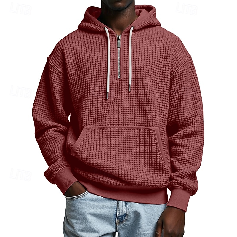 Homme Sweat à capuche Sweat à capuche gaufré Violet Gris Clair À capuche Uni Poche kangourou Texturé Occasionnel Quotidien Sport & Loisir Streetwear Frais Vêtements de sport Printemps & Automne de 2026 ? $34.99 –P5