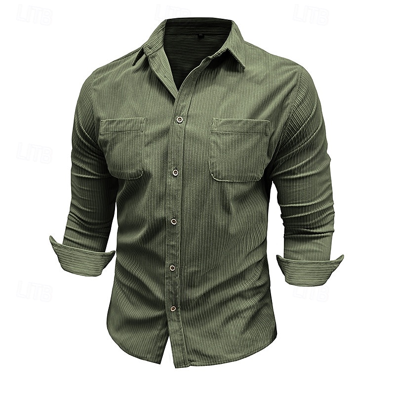 Hombre Camisa Camisa de verano Camisa casual Camisa de playa Camisa de Pana Abotonar la camisa Blanco Manga Larga Color sólido Diseño Casual Diario Bolsillo Ropa Moda Casual Cómodo 2026 - $42.99 –P7