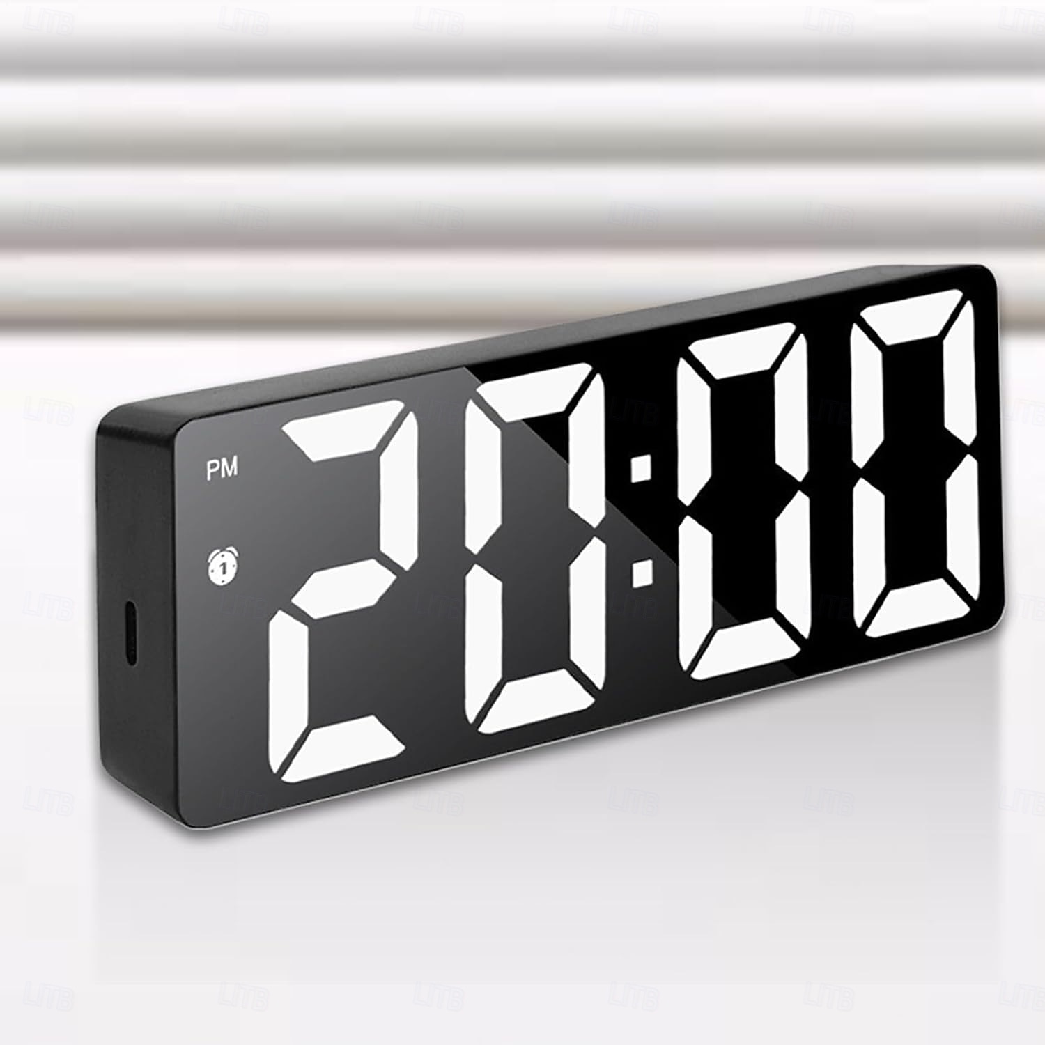 цифровые часы, светодиодные зеркальные часы, большой зеркальный таймер с дисплеем, бесшумные светящиеся будильники с отображением даты и температуры, современный декор для дома, настольные украшения 2026 - $17.99 –P3