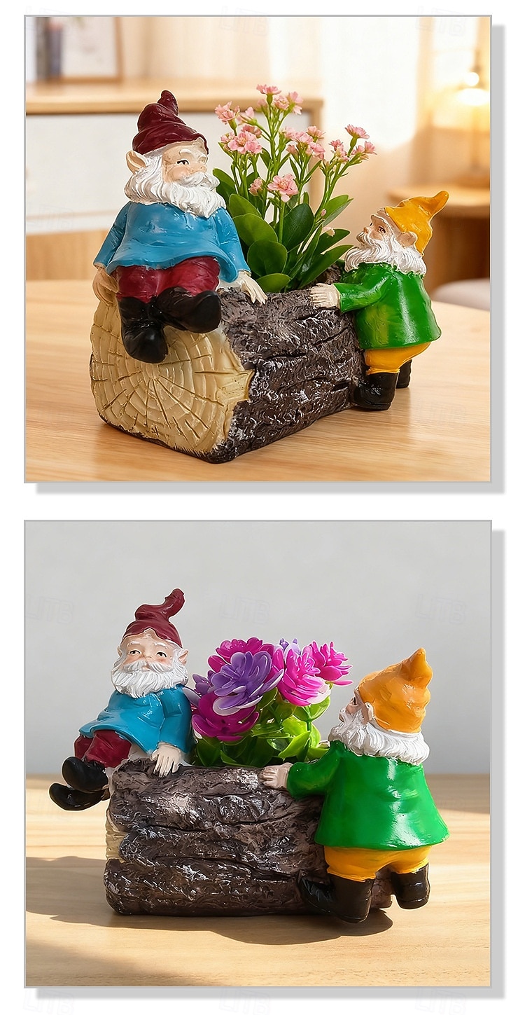 pryskyřičné figurky trpaslíků – zahrada &dekorace na stůl, trpaslíci přátelství do květináčů, květináče na sukulenty, miniaturní krajinářské ozdoby, interiérové &venkovní řemeslné sochy 2026 - $15.99 –P3