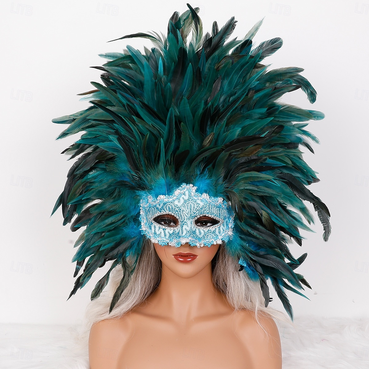 Karnevaali 2026 Rio Karnevaali Samba Lisävarusteet Karnevaali Höyhenmaski Päähine Punainen Oranssi  Valkoinen Täysin Höyheninen Maski Brasilia Festivaali Esityspuku 2026 - $42.99 –P9