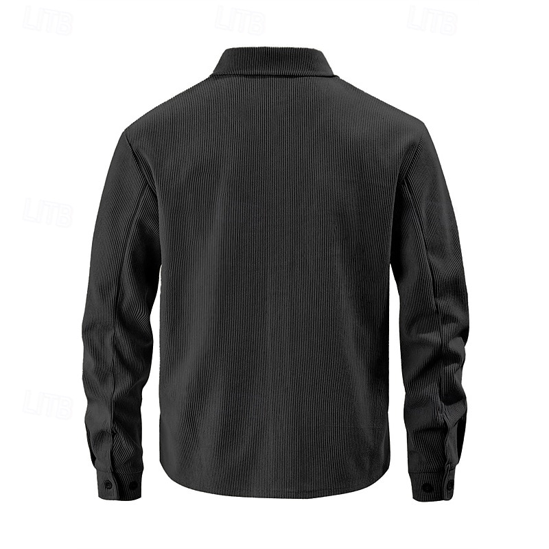 Hombre Camisa Camisa casual Camisa de playa Camisa de Pana Abotonar la camisa Negro Marrón Verde Ejército Albaricoque Gris Manga Larga Color sólido Diseño Diario Vacaciones Bolsillo Ropa Moda Casual 2026 - $36.99 –P4
