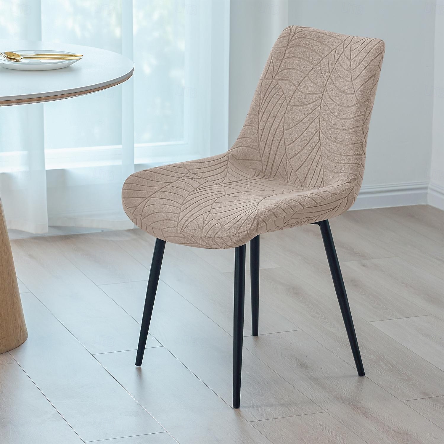 jacquard-ruokailutuolin päällinen, 1 kpl joustava pestävä kangaspäällinen kotikeittiöön, hotellijuhliin 2026 - $15.49 –P6