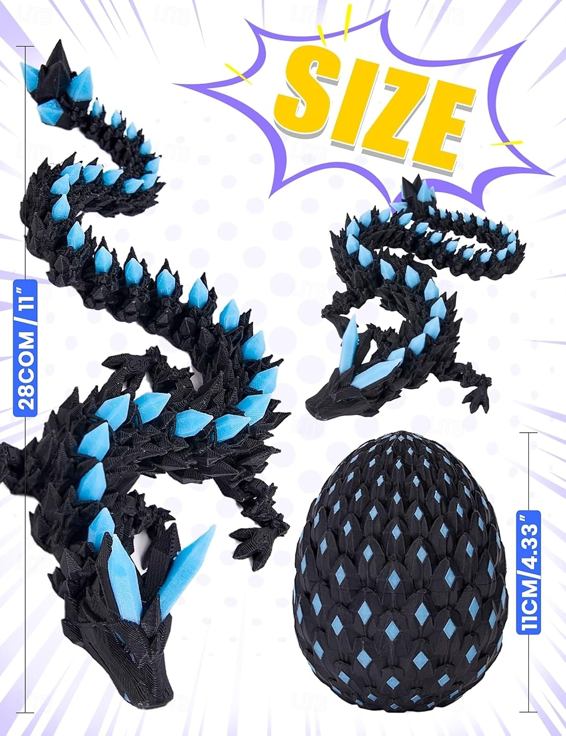 Easter 3D Printed Dragon Eggs Glow in The Dark Articulated Dragon Toys Cool Dino Fidget Toy Animals Dinosaur Eggs Stocking Stuffers for 4-6 5-7 8-12 Teens Girls Kids Boys Kids 2026 - $21.99 –P8