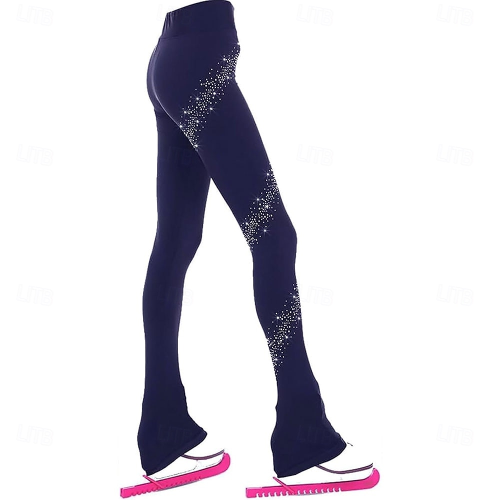 pantaloni da pattinaggio artistico da donna e da ragazza, pantaloni da pattinaggio sul ghiaccio, neri, elastici, abbigliamento da pattinaggio per gare di allenamento, termici, caldi, con del 2026 a $89.99 –P8