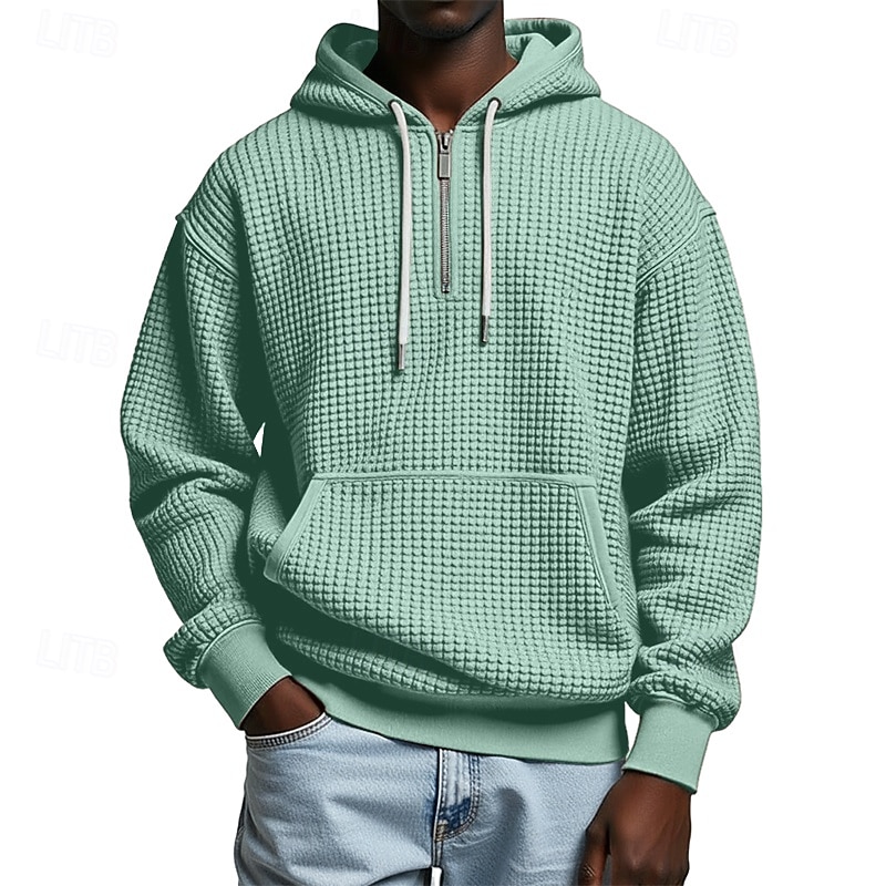 Homme Sweat à capuche Sweat à capuche gaufré Violet Gris Clair À capuche Uni Poche kangourou Texturé Occasionnel Quotidien Sport & Loisir Streetwear Frais Vêtements de sport Printemps & Automne de 2026 ? $34.99 –P6
