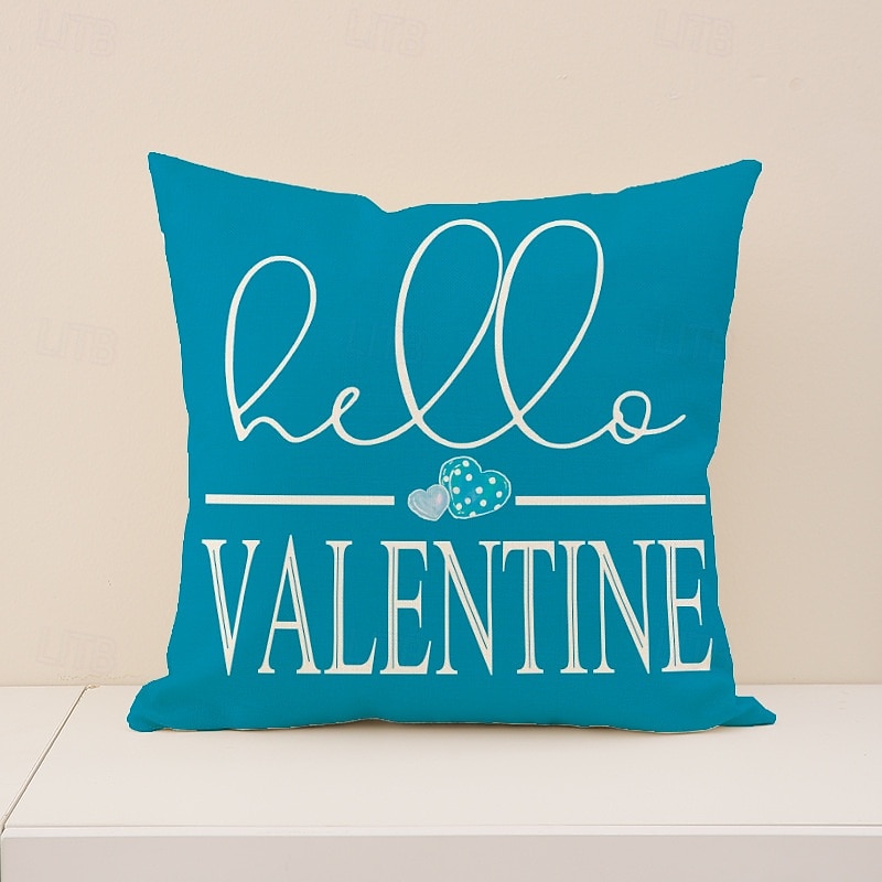Valentine's Day Set Pillow Linen Plaid Print Heart Design Waist Cushion Decorative Throw Pillow Sofa Cover for Living Room Home Decor Bedside Cushion 2026 - $8.99 –P10