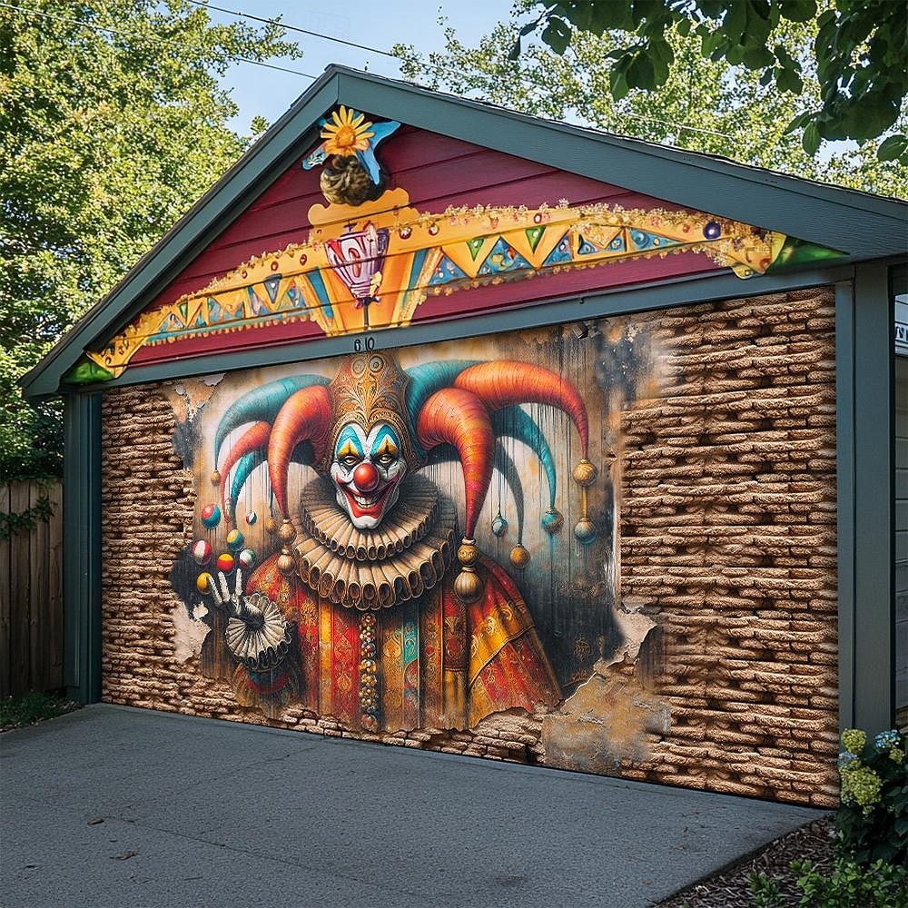 Martedì grasso Copertura per porta del garage Grande appeso Pagliaccio Lusso 3D Da serata All'aperto Sfondi di ripresa Porta d'ingresso Stile Carnevale di Venezia Arredamento per la casa del 2026 a $29.99 –P2