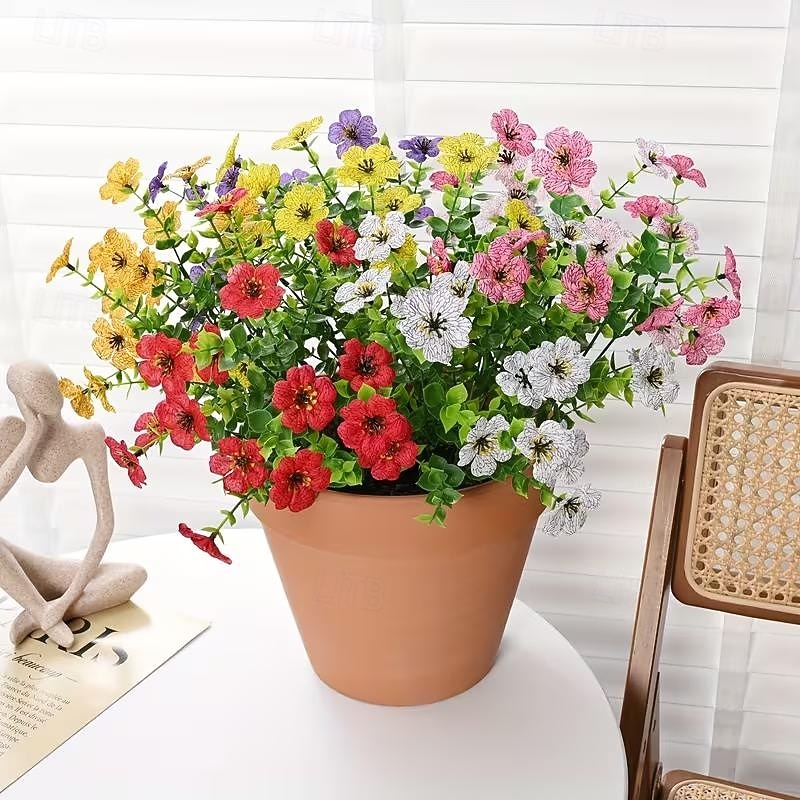 10 Bundles Artificial Flowers Fake Plants - Fake Flowers Outdoor Artificial Plants Flowers Eucalyptus Leaves DIY Wedding Garden Porch Window Box Pot Planters Decor Room Decor Home Decor Valentine's Day 2026 - $20.99 –P6