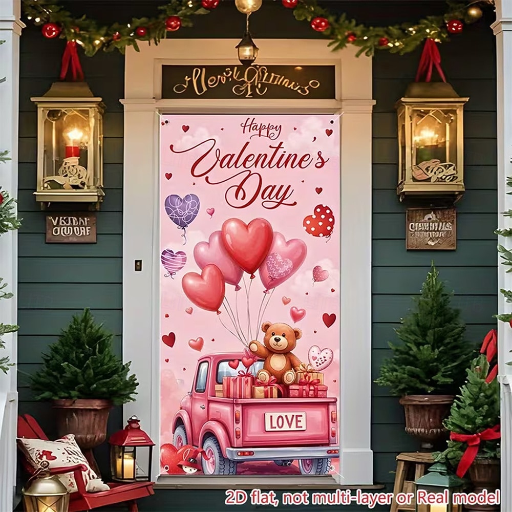 Ziua Îndrăgostiților Afișe Capacul ușii Bannere în aer liber Iubire Inimă Drăguţ Romantic #D Petrecere Cămin Fundaluri de fotografiere Ușa din Față Decorațiune pentru cererea în căsătorie Decorațiuni 2026 - $17.99 –P4