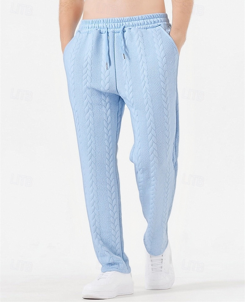Voor heren Joggingbroeken Broek Joggingbroek met rechte pijpen Jacquard Trekkoord Zak Effen Comfort Zacht Casual Dagelijks Buiten Vakantie Modieus Zwart Oranje Micro-elastisch 2026 - $24.99 –P11