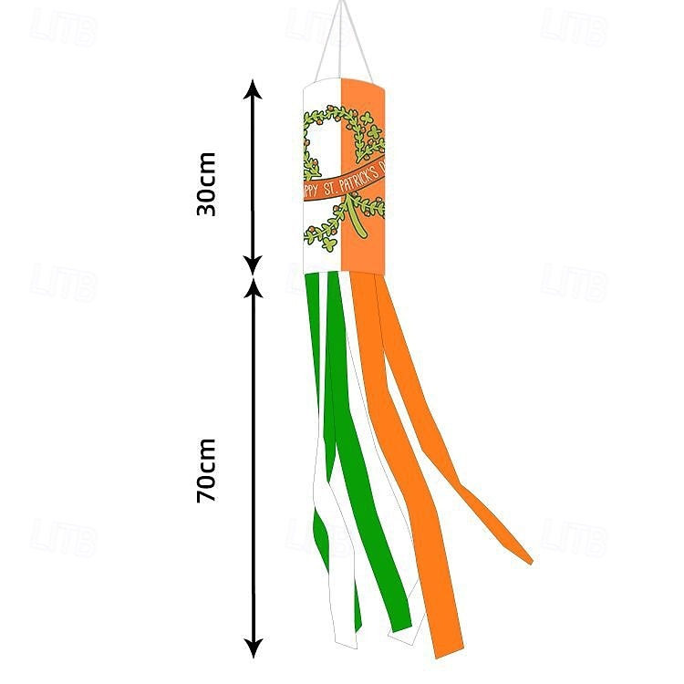 Szent Patrik-napi szélzsák zászló, ír dizájn, Szent Patrik-napi fesztivál dekoráció, színes kültéri szélzsák ünnepi ünneplésre, lóhere &lóhere design. 2026 - $8.99 –P13