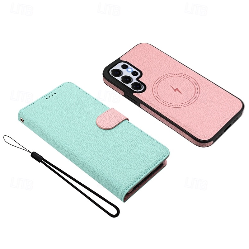 telefon Maska Pentru Samsung Galaxy S26 Ultra Plus S25 Ultra Plus S24 Ultra Plus S23 Ultra Plus S24 FE S22 Plus Ultra S23 FE Portofel Card rezista Acceptă încărcarea fără fir cu curea de mână Retro 2026 - $20.99 –P5