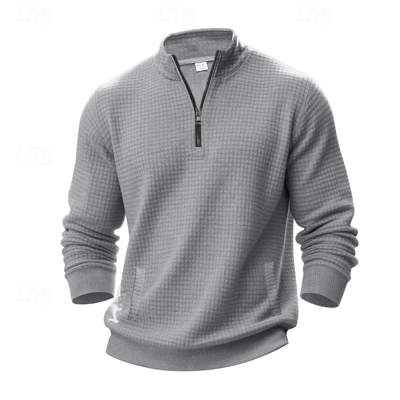 Herr Tröja Kvartströja med dragkedja Svart Ljusgrå Halv dragkedja Slät Ledigt Dagligen Sport & Utomhus Streetwear Grundläggande Höst Vinter Kläder Pull Tröjor Långärmad 2026 - $24.99 –P16