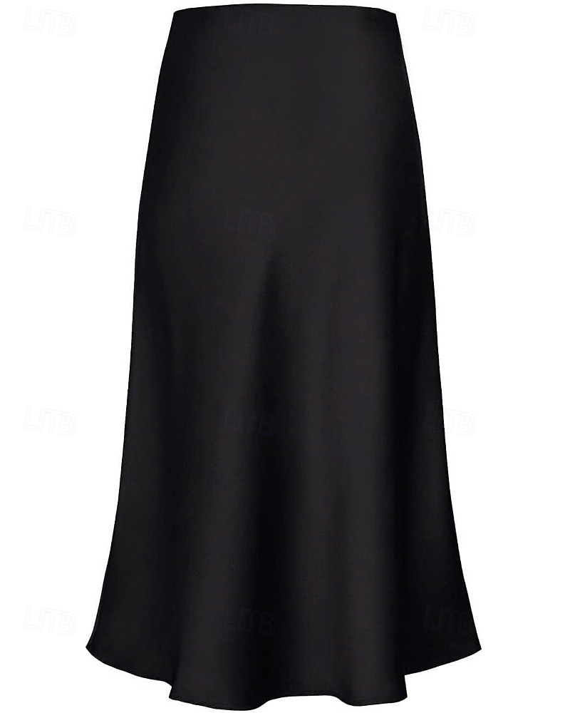 Mujer Elegante Moda Maxi Alta cintura Faldas Plano Frunce Rígido Diario Calle Negro Champaña Verde Ejército Verde Trébol Verano 2026 - $21.99 –P15